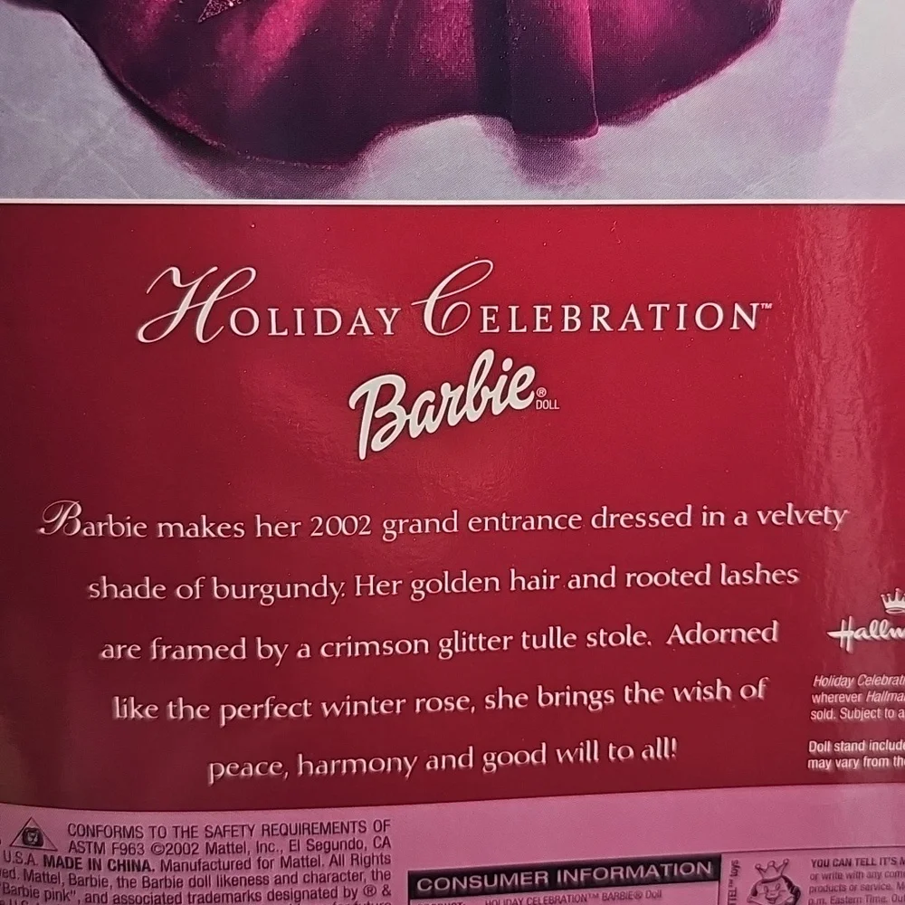Z Holiday Celebration BARBIE # 56209 VELVET BURGANDY WINTER ROSE